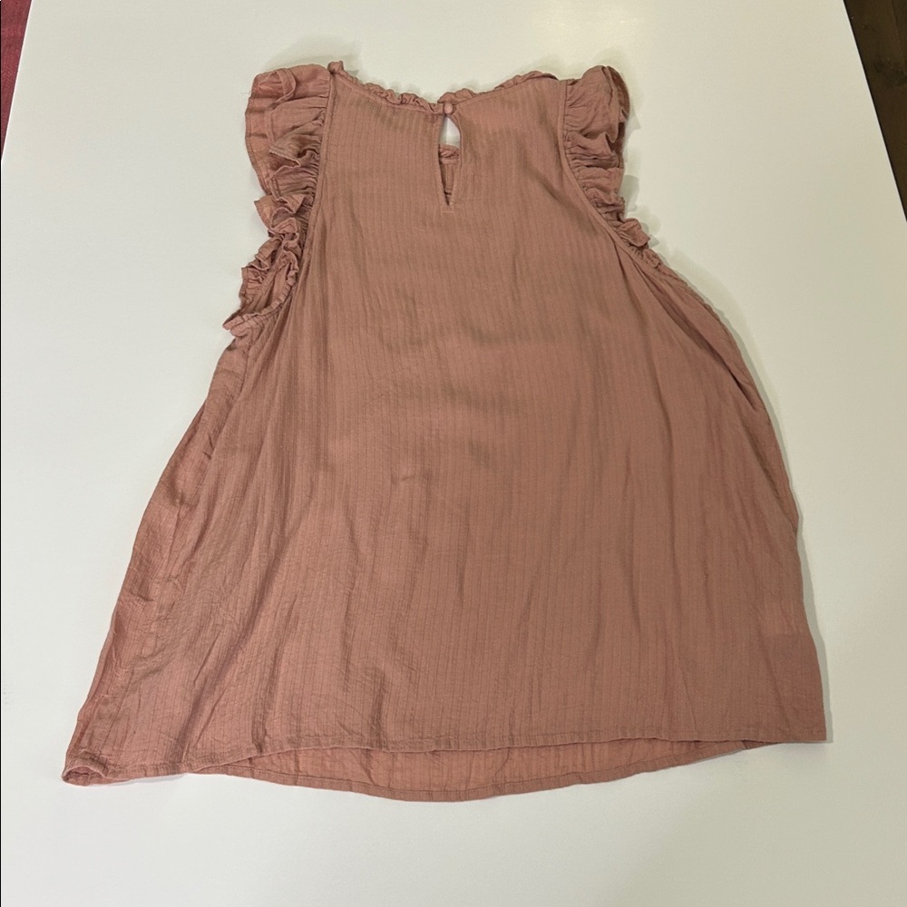 LOFT Textured Ruffle Top in Soft Pink - Picture 3 of 4